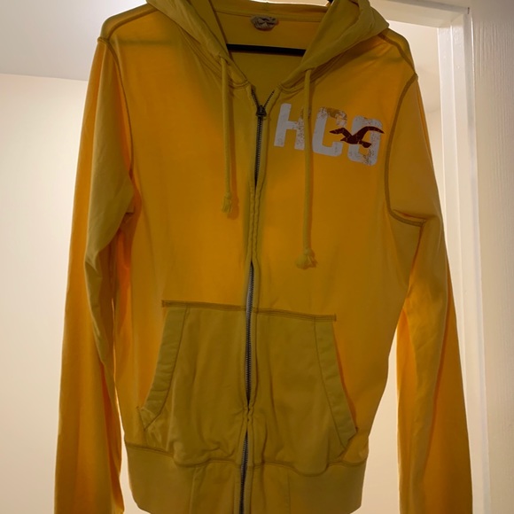 Men’s Yellow Full Zip Hoodie - Picture 1 of 3